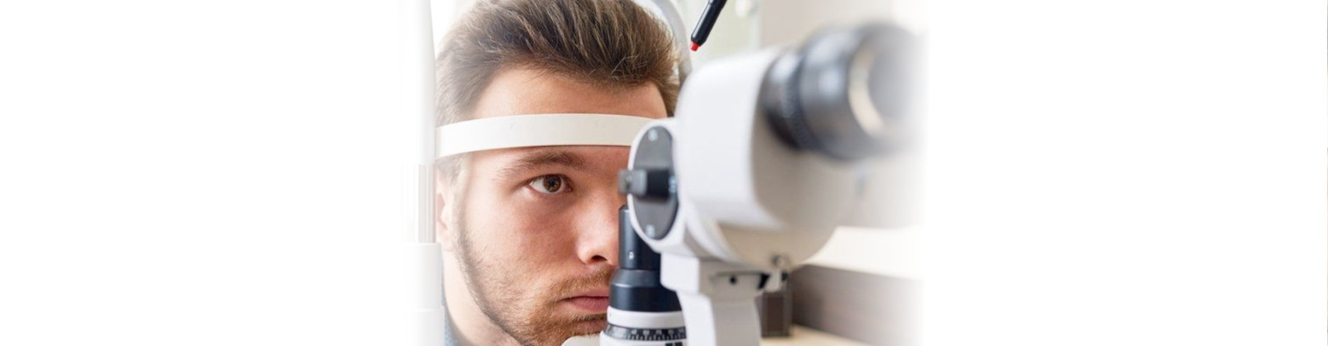 man taking an eyesight test